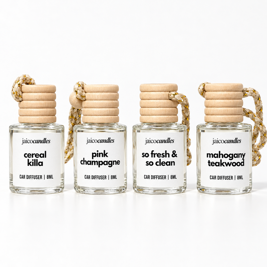 Studio shot of four diffusers on a white background with soft natural light