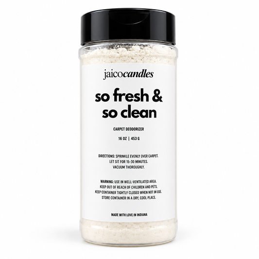 Studio shot of the So Fresh & So Clean carpet deodorizer on white